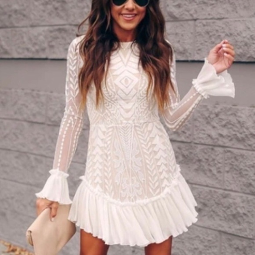 Vici white lace dress